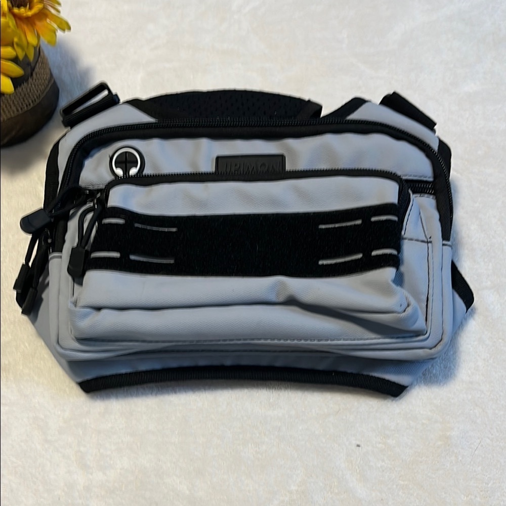Jipimon Gray and Black Messenger Bag with Functional Design